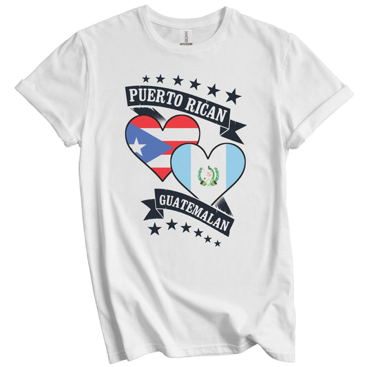 Puerto Rican Guatemalan Heart Flags Puerto Rico Guatemala T-Shirt
