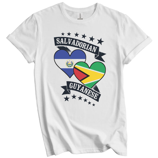 Salvadorian Guyanese Heart Flags El Salvador Guyana T-Shirt