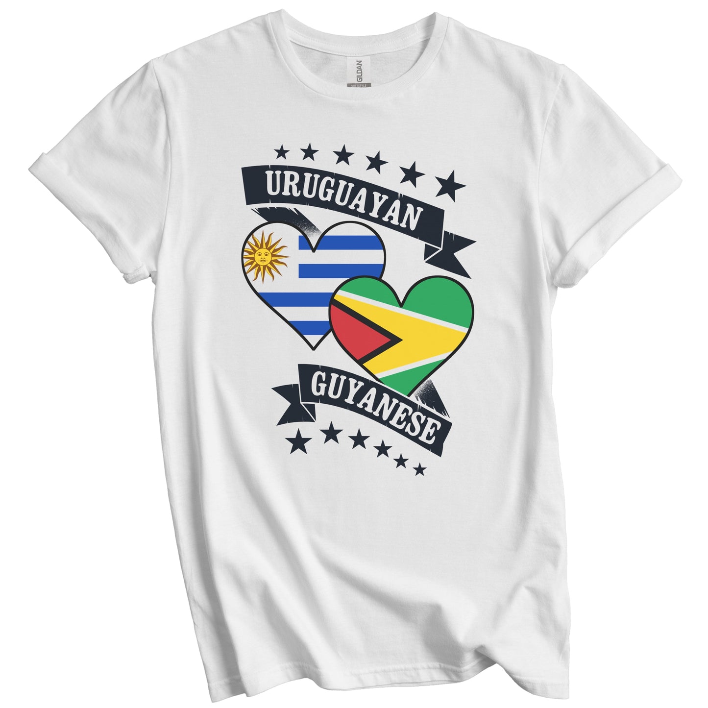 Uruguayan Guyanese Heart Flags Uruguay Guyana T-Shirt