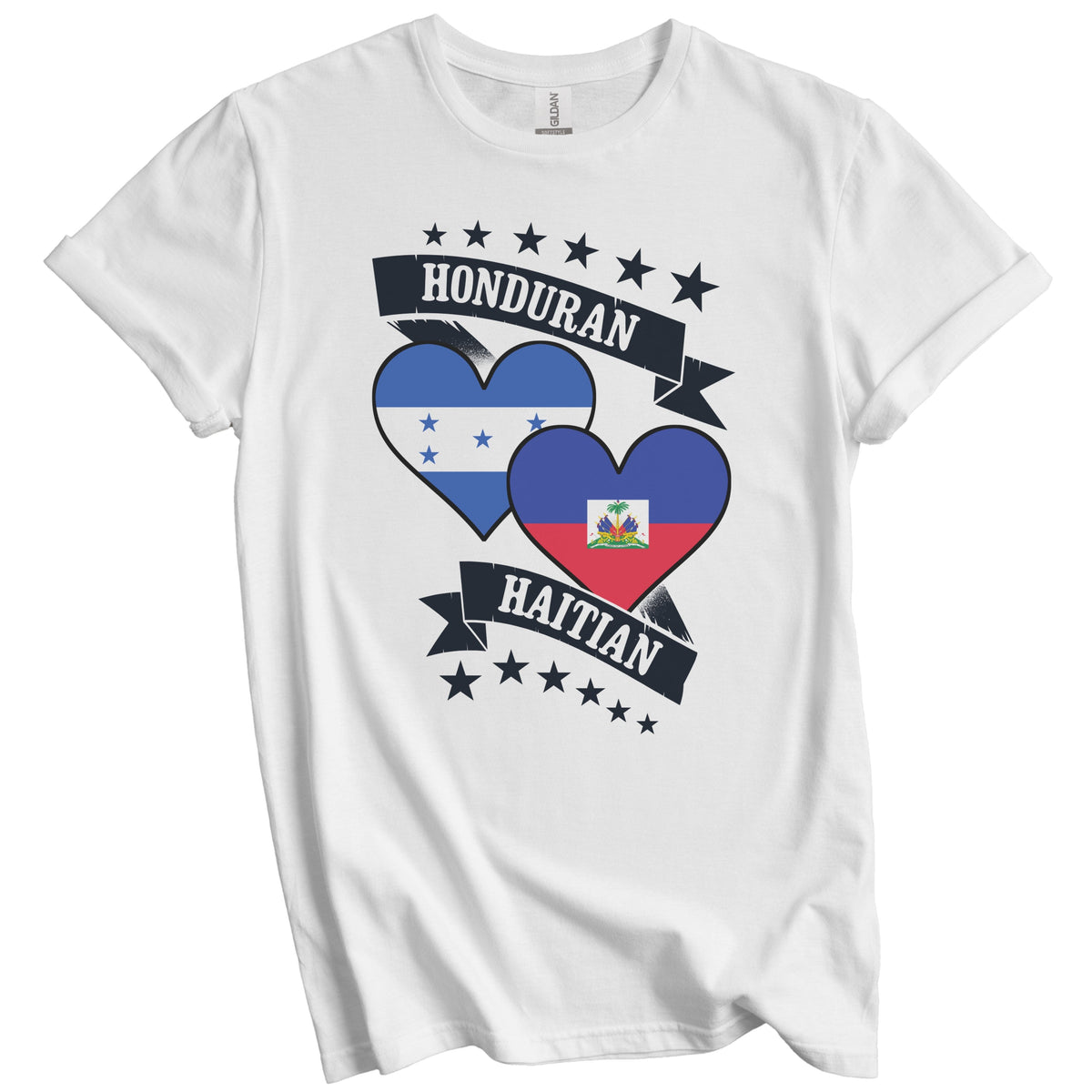 Honduran Haitian Heart Flags Honduras Haiti T-Shirt