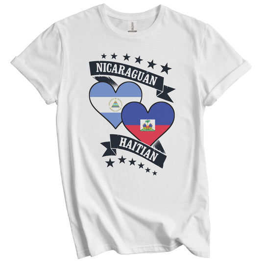 Nicaraguan Haitian Heart Flags Nicaragua Haiti T-Shirt