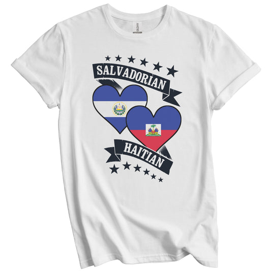 Salvadorian Haitian Heart Flags El Salvador Haiti T-Shirt
