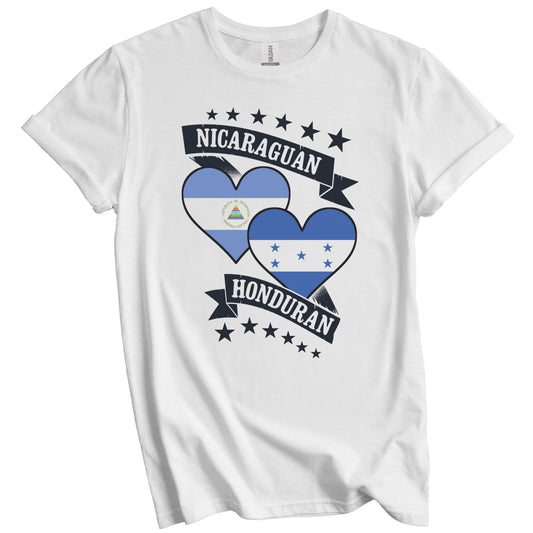 Nicaraguan Honduran Heart Flags Nicaragua Honduras T-Shirt