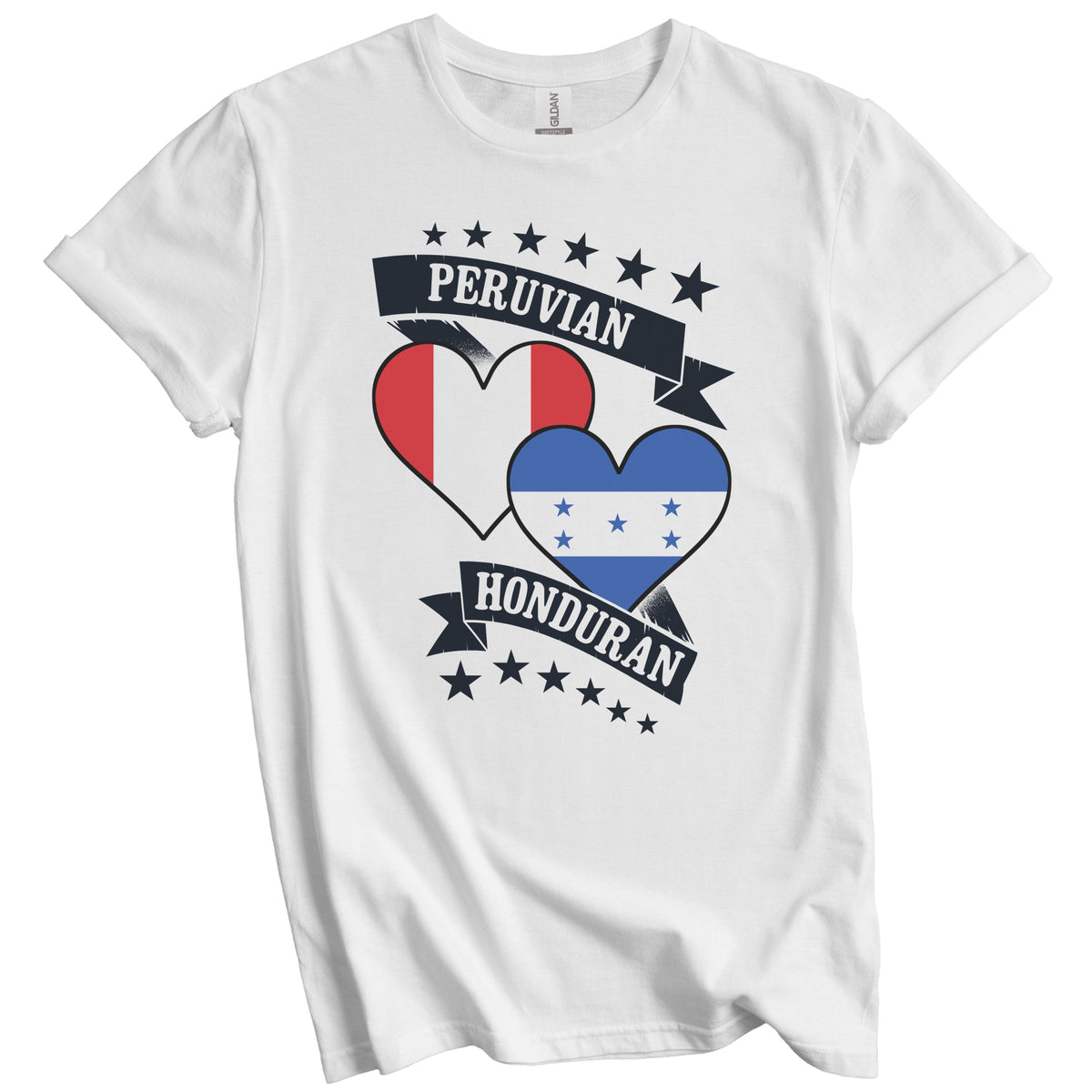 Peruvian Honduran Heart Flags Peru Honduras T-Shirt