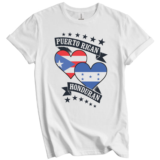 Puerto Rican Honduran Heart Flags Puerto Rico Honduras T-Shirt