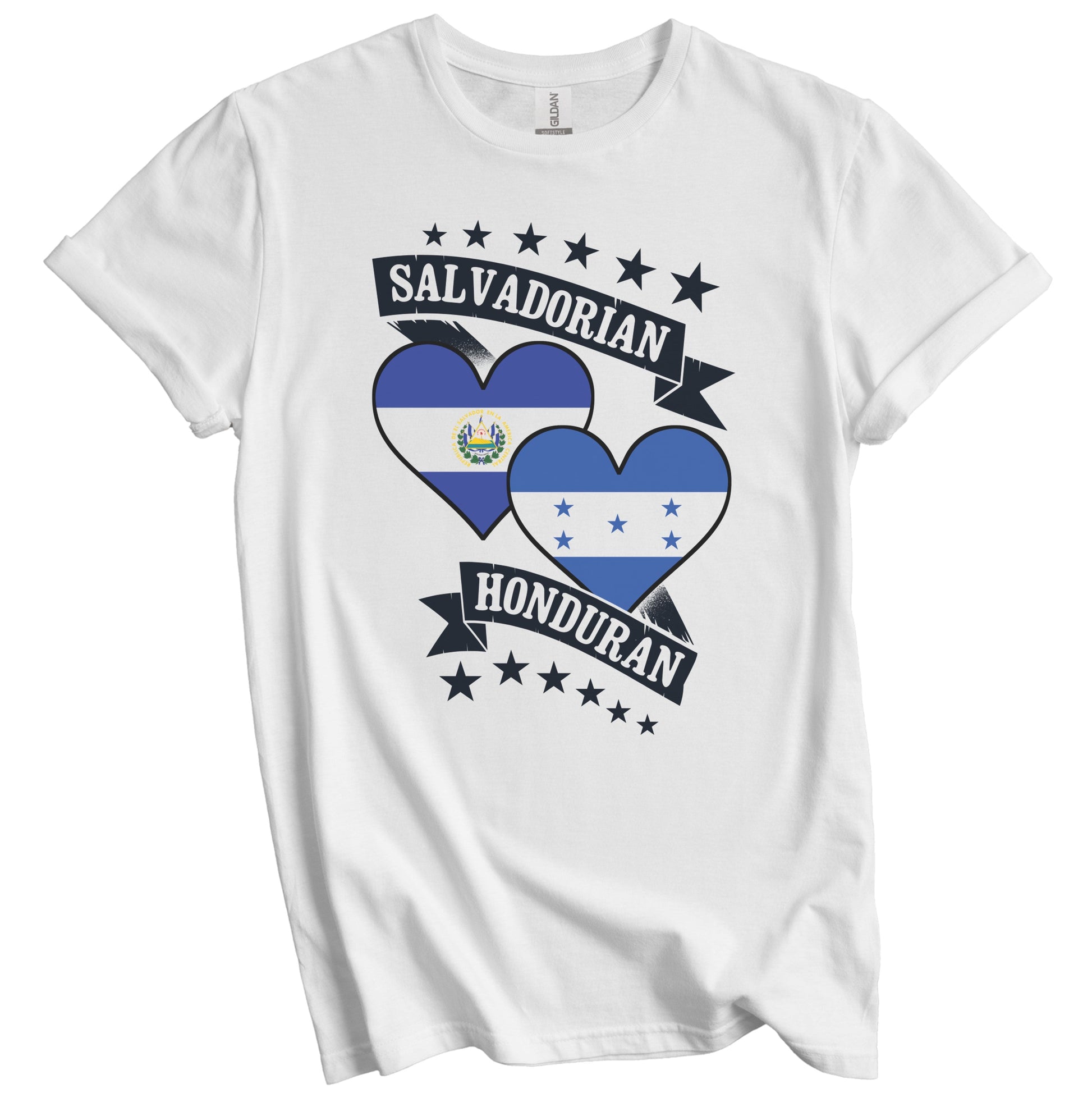 Salvadorian Honduran Heart Flags El Salvador Honduras T-Shirt