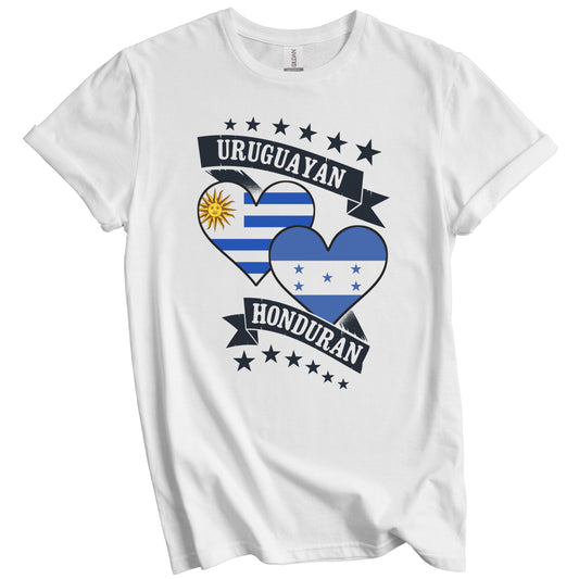 Uruguayan Honduran Heart Flags Uruguay Honduras T-Shirt