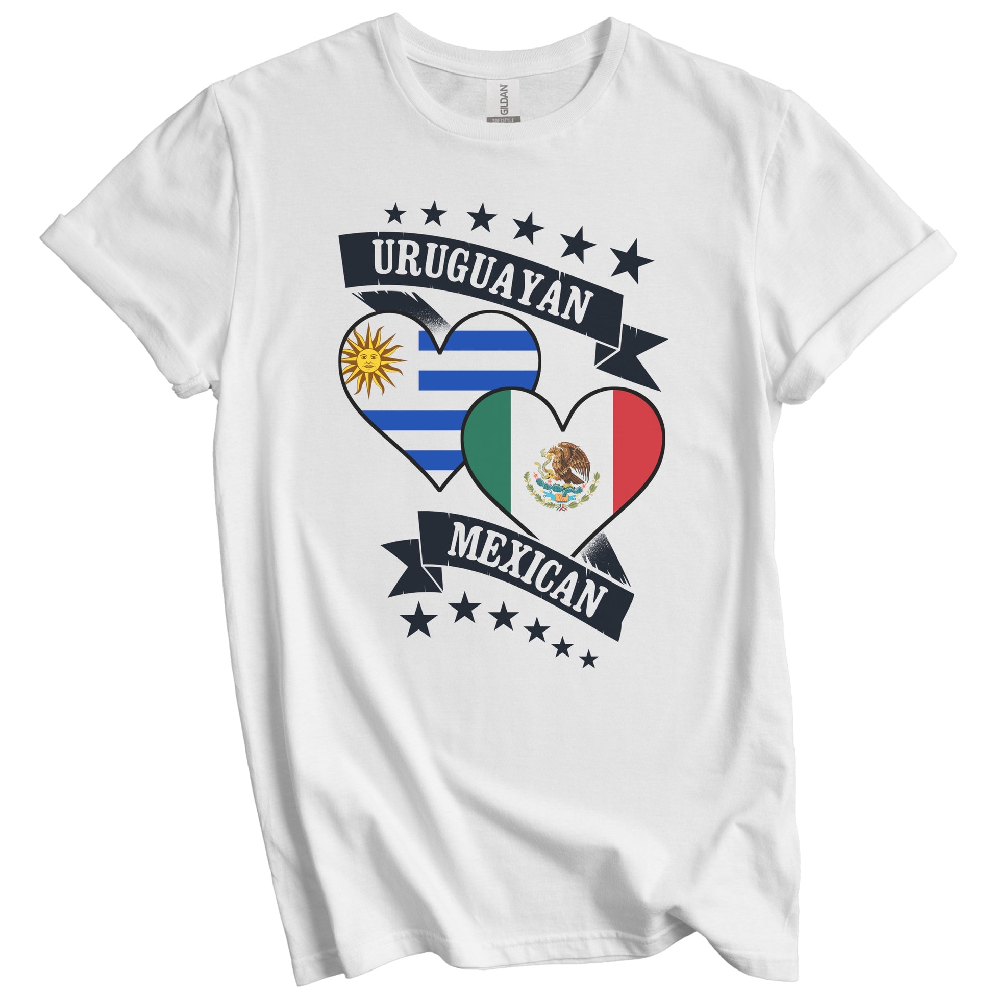 Uruguayan Mexican Heart Flags Uruguay Mexico T-Shirt