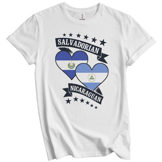 Salvadorian Nicaraguan Heart Flags El Salvador Nicaragua T-Shirt