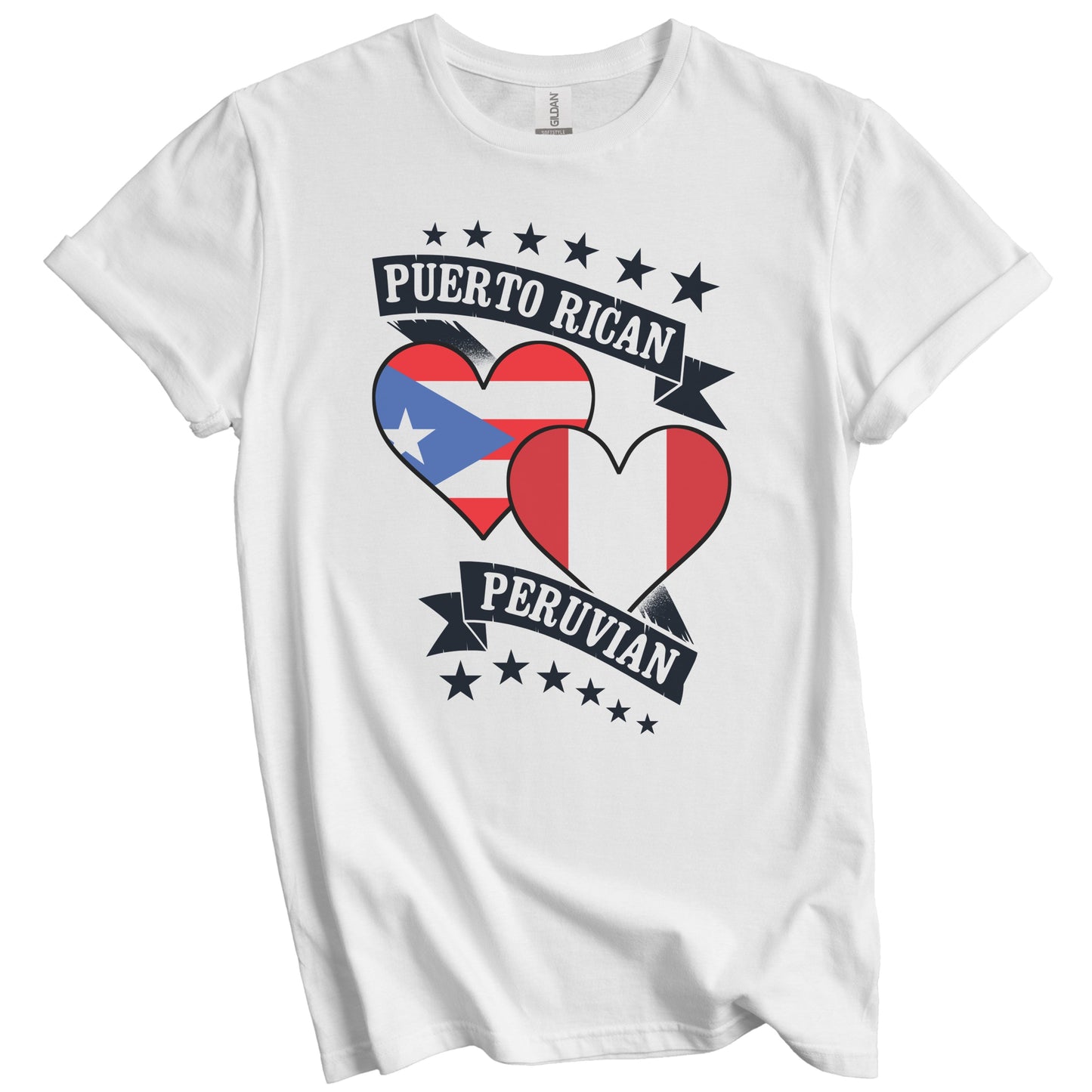 Puerto Rican Peruvian Heart Flags Puerto Rico Peru T-Shirt
