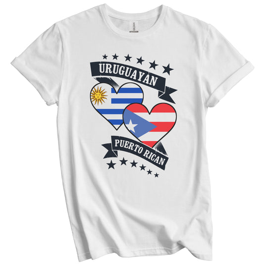 Uruguayan Puerto Rican Heart Flags Uruguay Puerto Rico T-Shirt