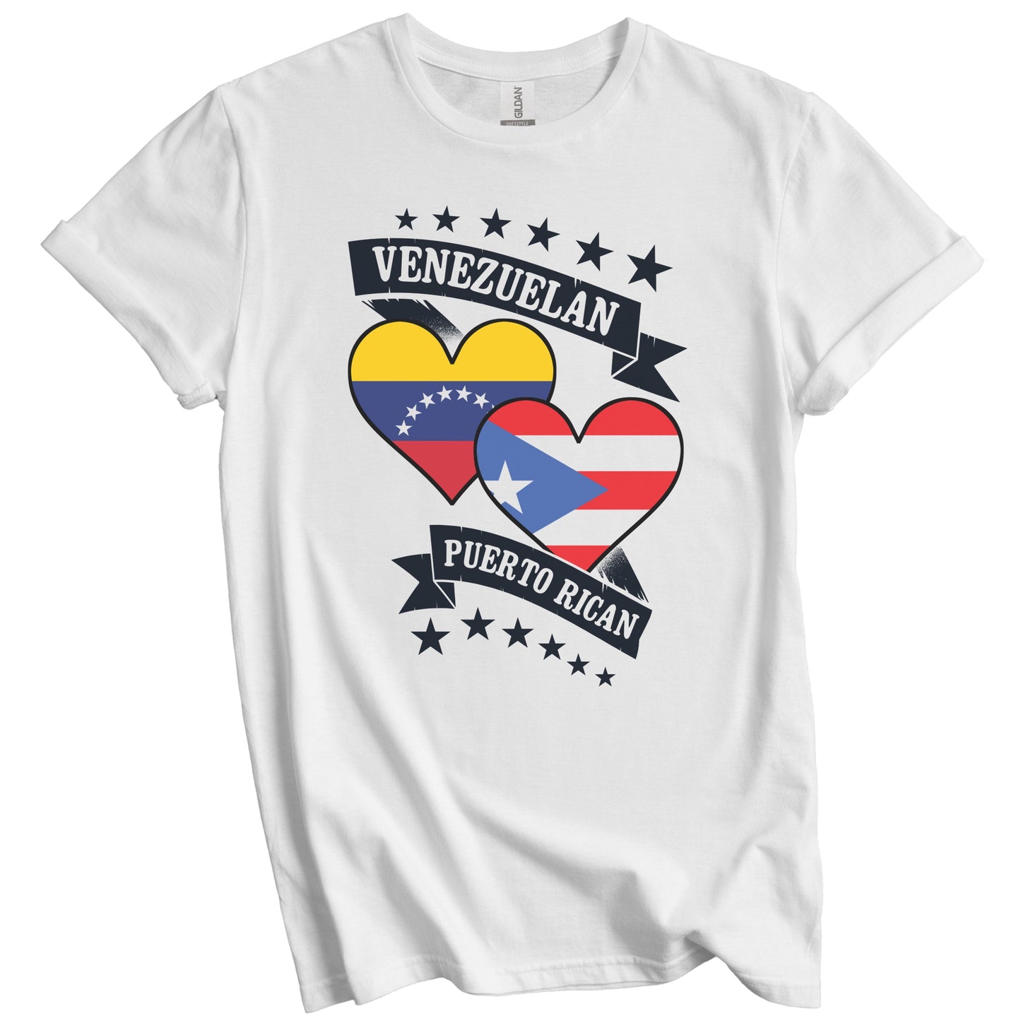 Venezuelan Puerto Rican Heart Flags Venezuela Puerto Rico T-Shirt