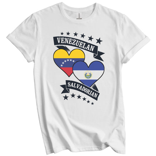 Venezuelan Salvadorian Heart Flags Venezuela El Salvador T-Shirt