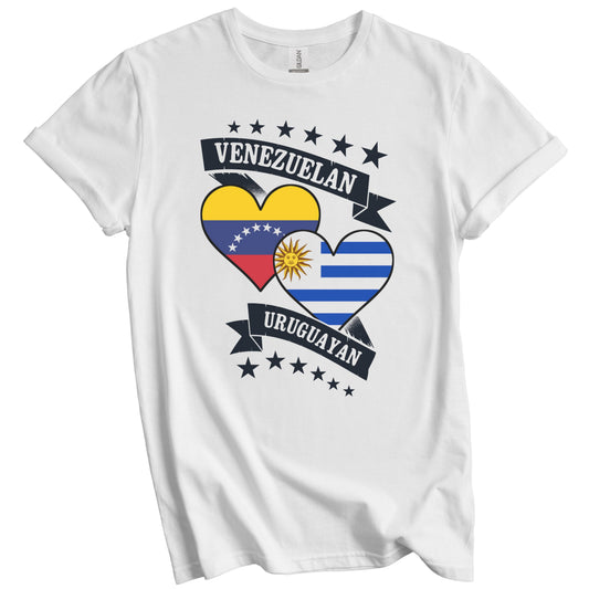 Venezuelan Uruguayan Heart Flags Venezuela Uruguay T-Shirt