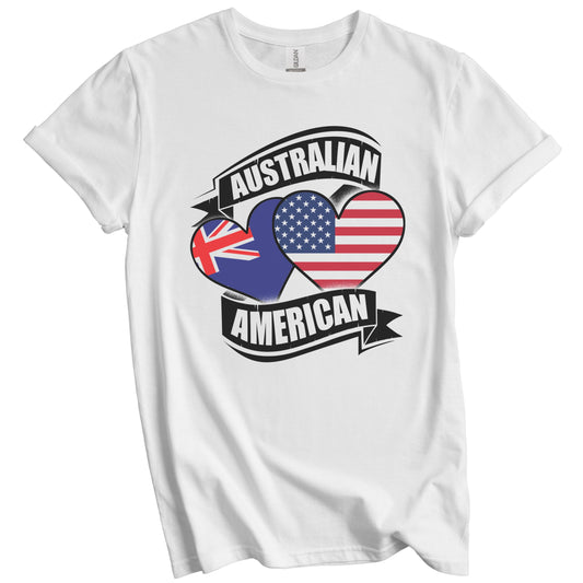 Australian American Hearts USA Australia Flags T-Shirt