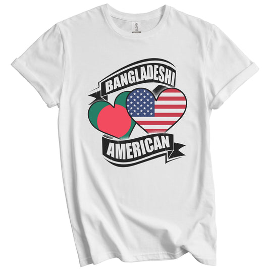 Bangladeshi American Hearts USA Bangladesh Flags T-Shirt