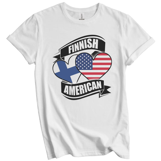 Finnish American Hearts USA Finland Flags T-Shirt