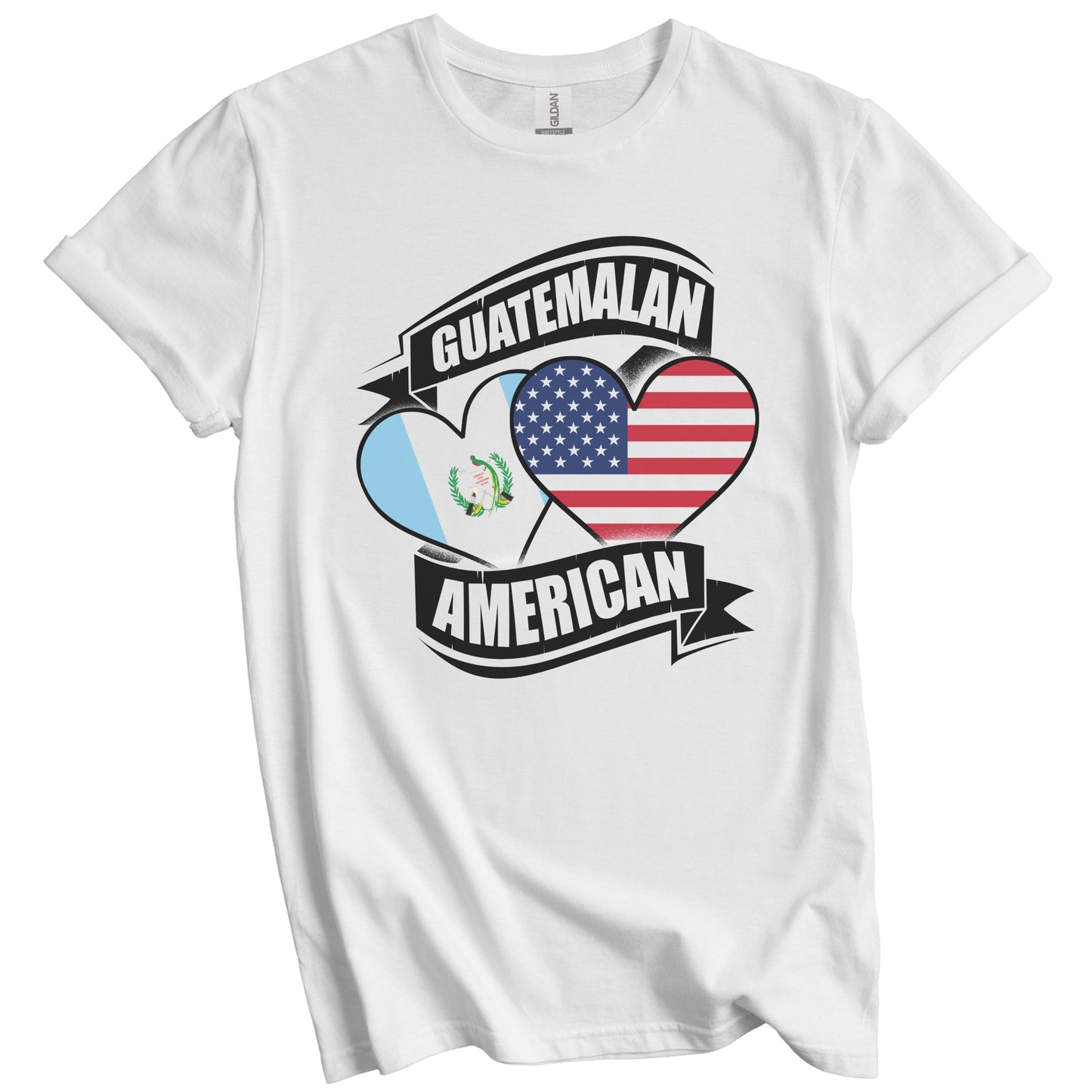 Guatemalan American Hearts USA Guatemala Flags T-Shirt