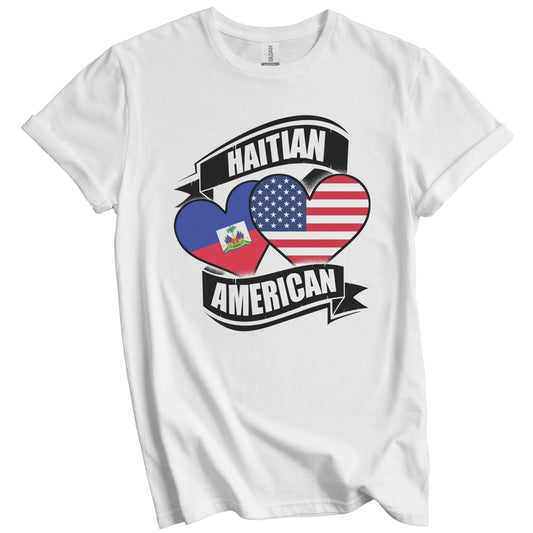 Haitian American Hearts USA Haiti Flags T-Shirt