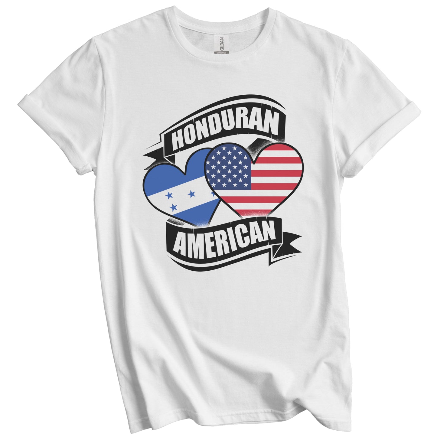 Honduran American Hearts USA Honduras Flags T-Shirt
