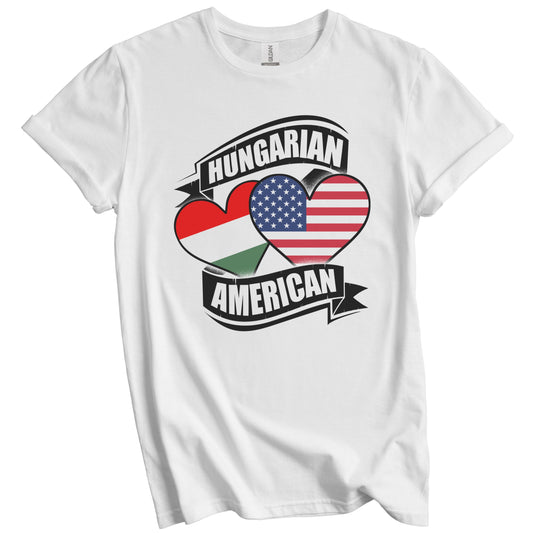 Hungarian American Hearts USA Hungary Flags T-Shirt