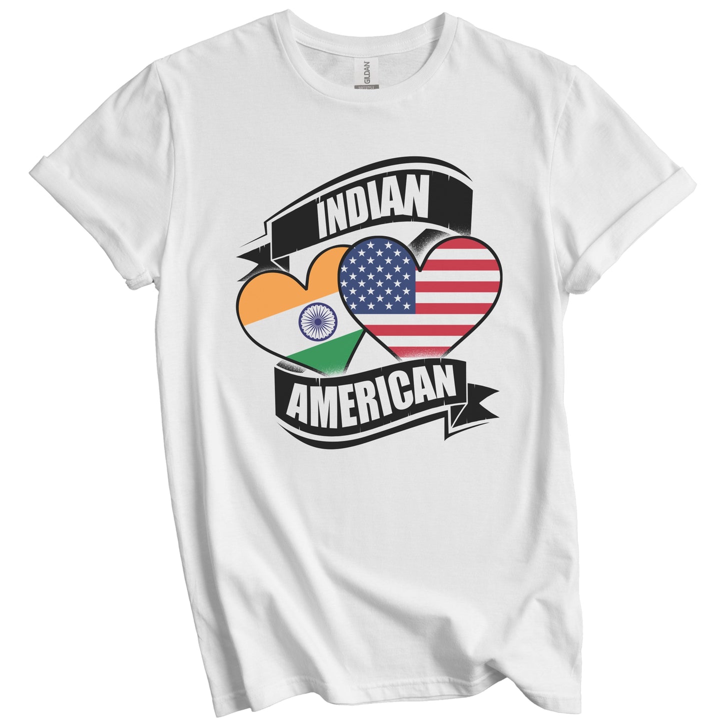 Indian American Hearts USA India Flags T-Shirt