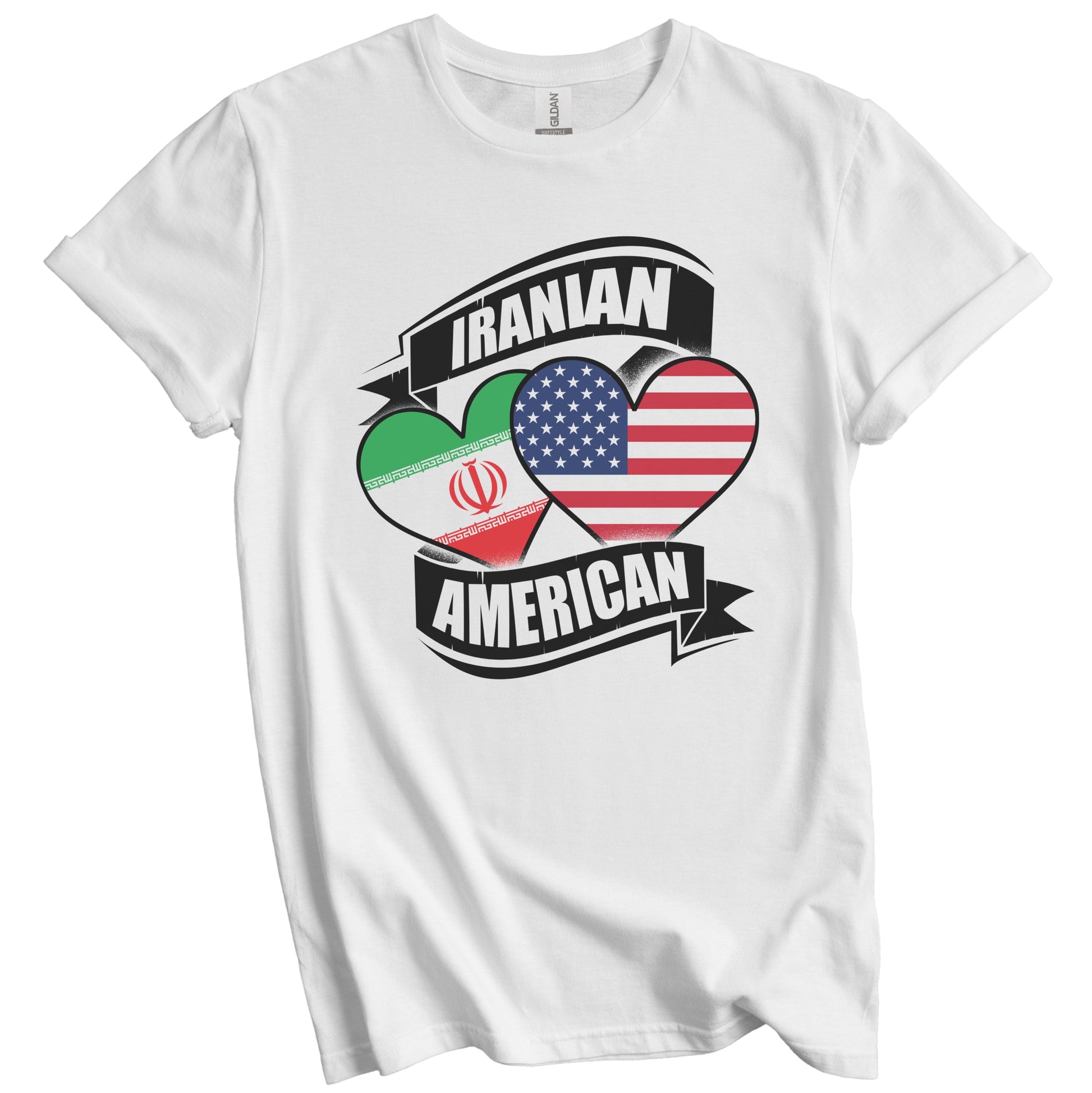 Iranian American Hearts USA Iran Flags T-Shirt