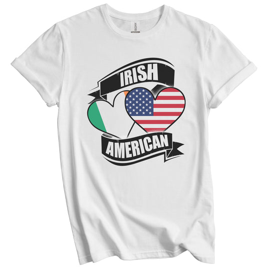 Irish American Hearts USA Ireland Flags T-Shirt