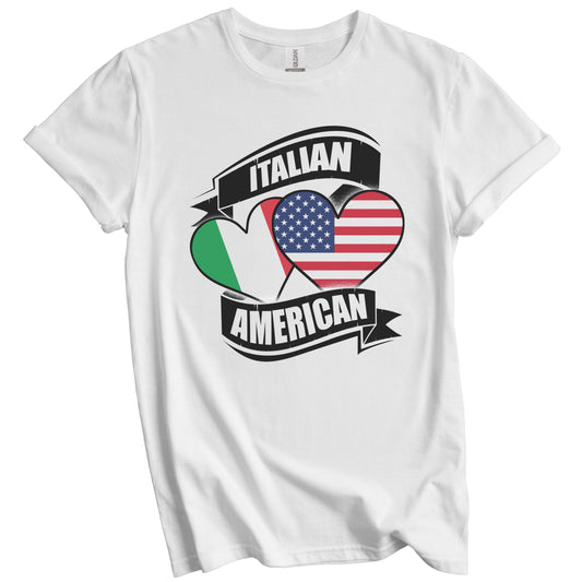 Italian American Hearts USA Italy Flags T-Shirt