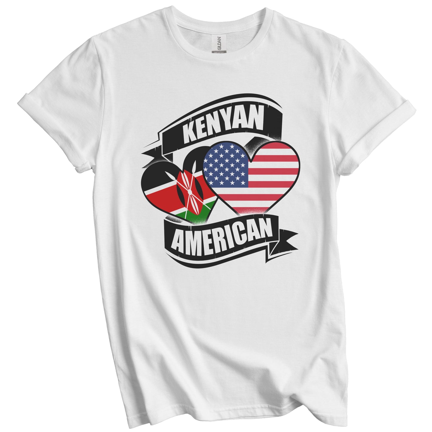 Kenyan American Hearts USA Kenya Flags T-Shirt