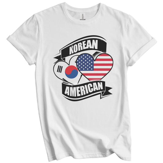 Korean American Hearts USA South Korea Flags T-Shirt