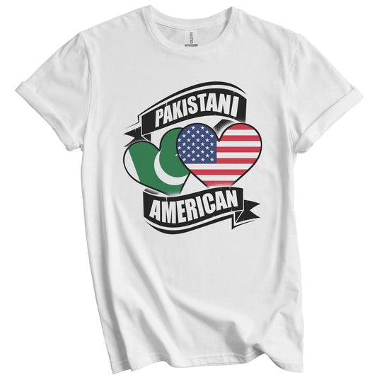 Pakistani American Hearts USA Pakistan Flags T-Shirt