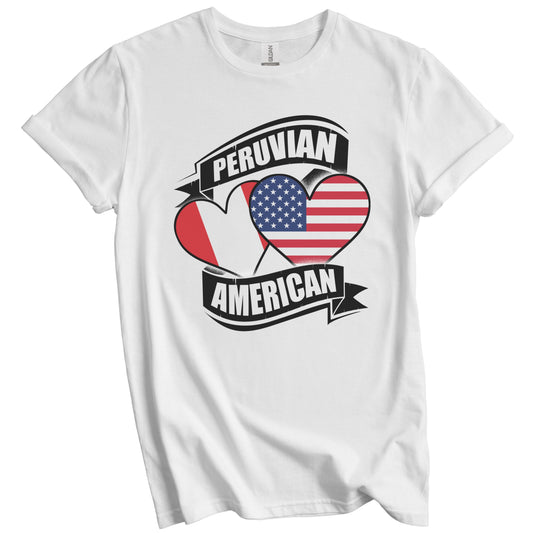 Peruvian American Hearts USA Peru Flags T-Shirt