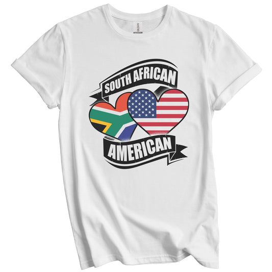 South African American Hearts USA South Africa Flags T-Shirt
