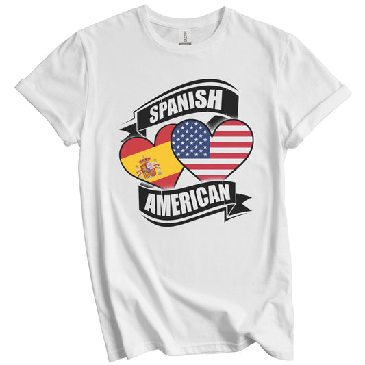 Spanish American Hearts USA Spain Flags T-Shirt