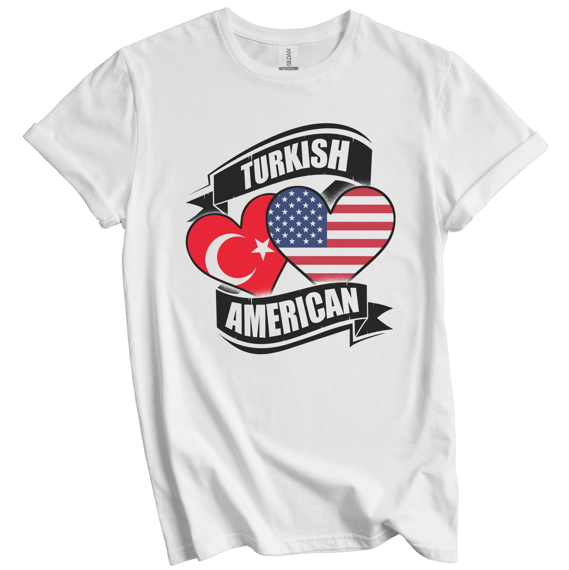 Turkish American Hearts USA Turkey Flags T-Shirt