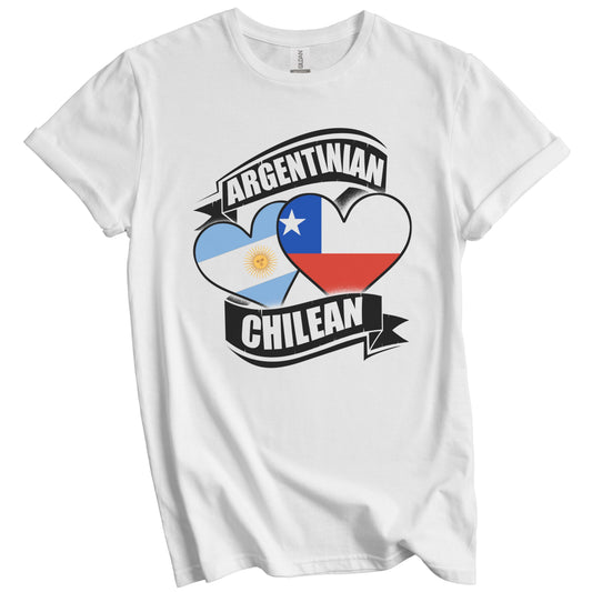 Argentinian Chilean Hearts Argentina Chile Flags T-Shirt