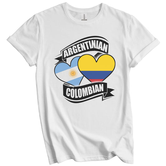 Argentinian Colombian Hearts Argentina Colombia Flags T-Shirt