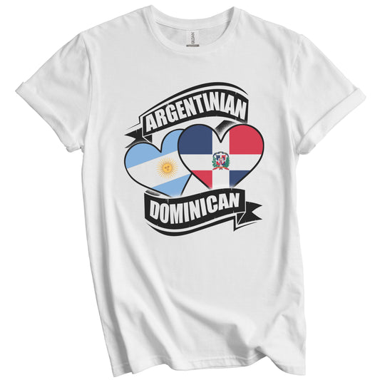 Argentinian Dominican Hearts Argentina Dominican Flags T-Shirt