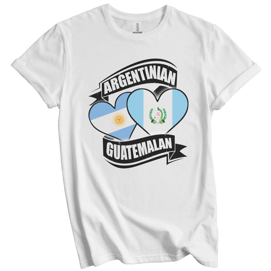 Argentinian Guatemalan Hearts Argentina Guatemala Flags T-Shirt