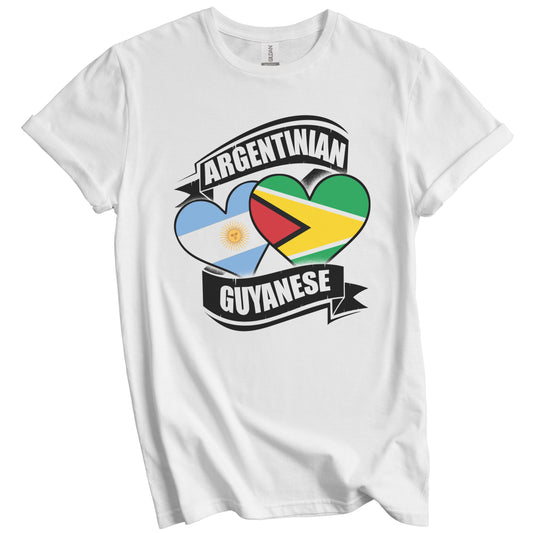 Argentinian Guyanese Hearts Argentina Guyana Flags T-Shirt