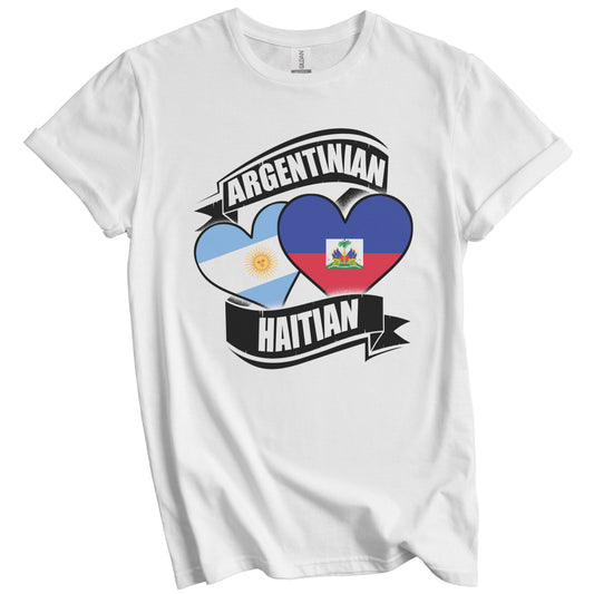 Argentinian Haitian Hearts Argentina Haiti Flags T-Shirt