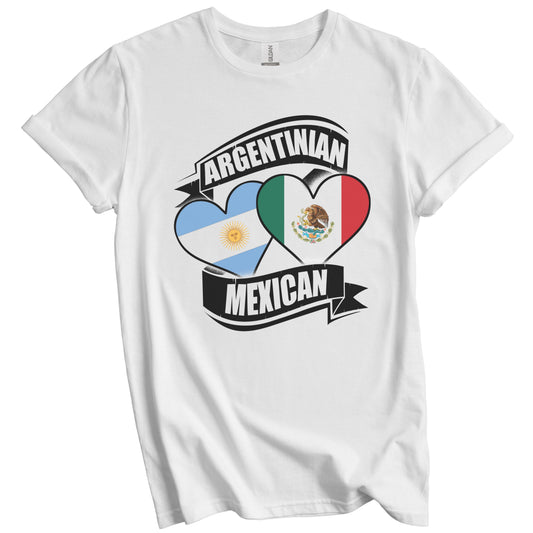 Argentinian Mexican Hearts Argentina Mexico Flags T-Shirt