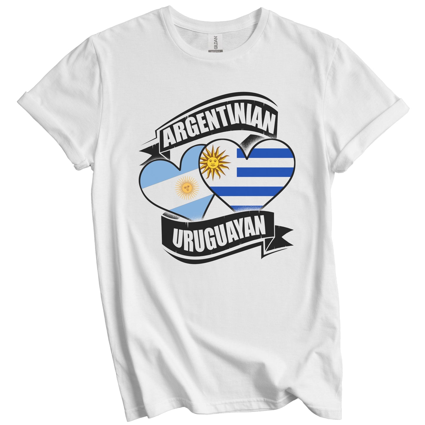 Argentinian Uruguayan Hearts Argentina Uruguay Flags T-Shirt