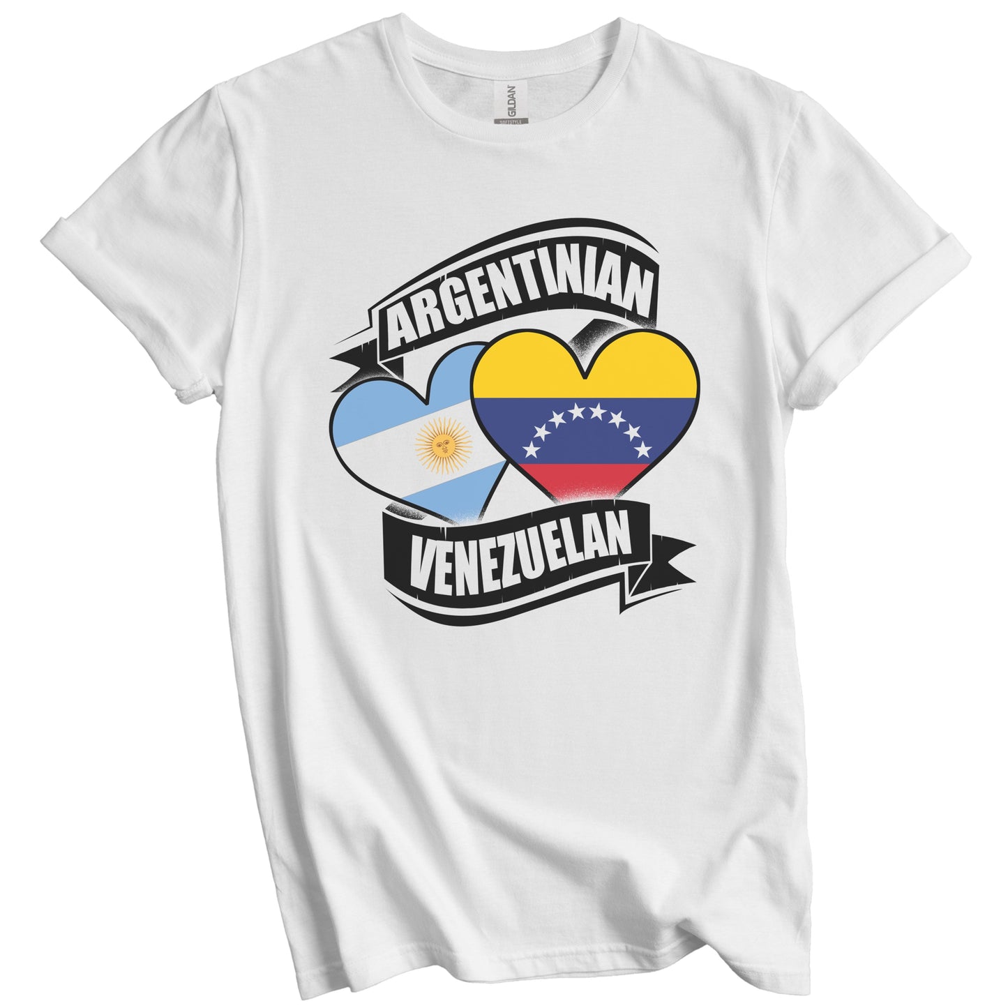 Argentinian Venezuelan Hearts Argentina Venezuela Flags T-Shirt