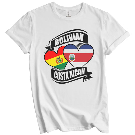 Bolivian Costa Rican Hearts Bolivia Costa Rica Flags T-Shirt