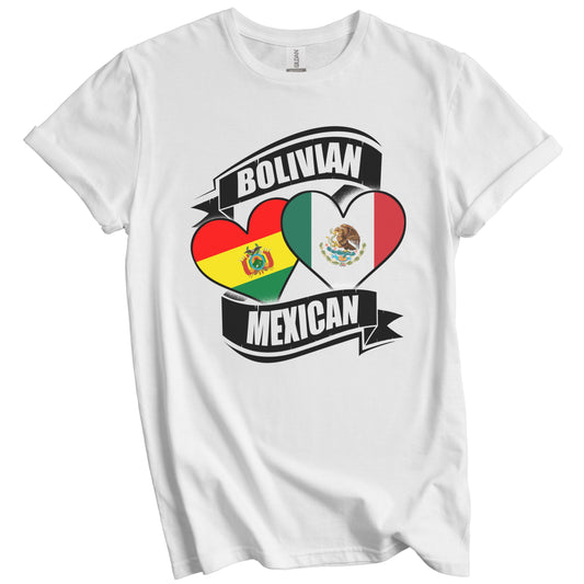 Bolivian Mexican Hearts Bolivia Mexico Flags T-Shirt
