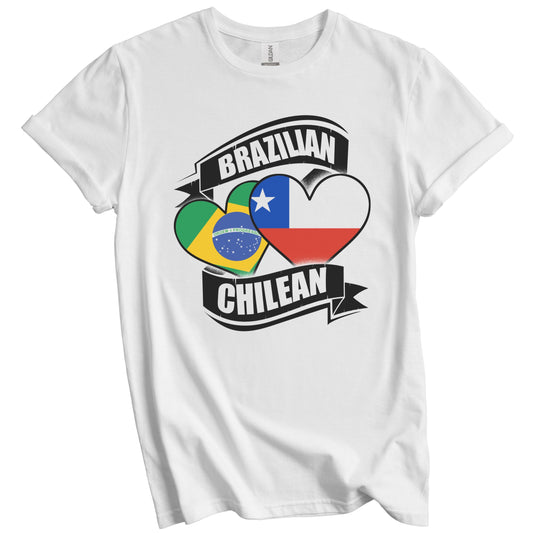 Brazilian Chilean Hearts Brazil Chile Flags T-Shirt