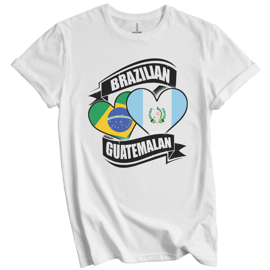 Brazilian Guatemalan Hearts Brazil Guatemala Flags T-Shirt