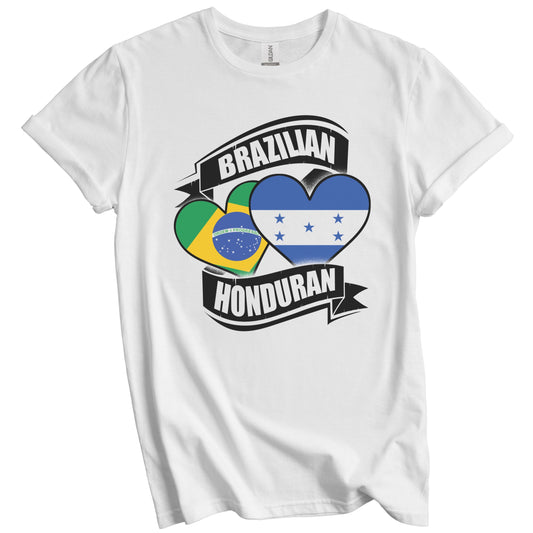 Brazilian Honduran Hearts Brazil Honduras Flags T-Shirt